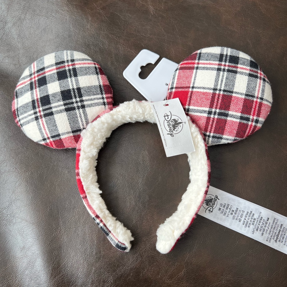 Authentic Disney Plaid Mickey Ears - One Size - NEW with tags